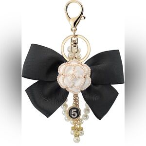 Stylish Bow Camellia Bag Charm or Keychain